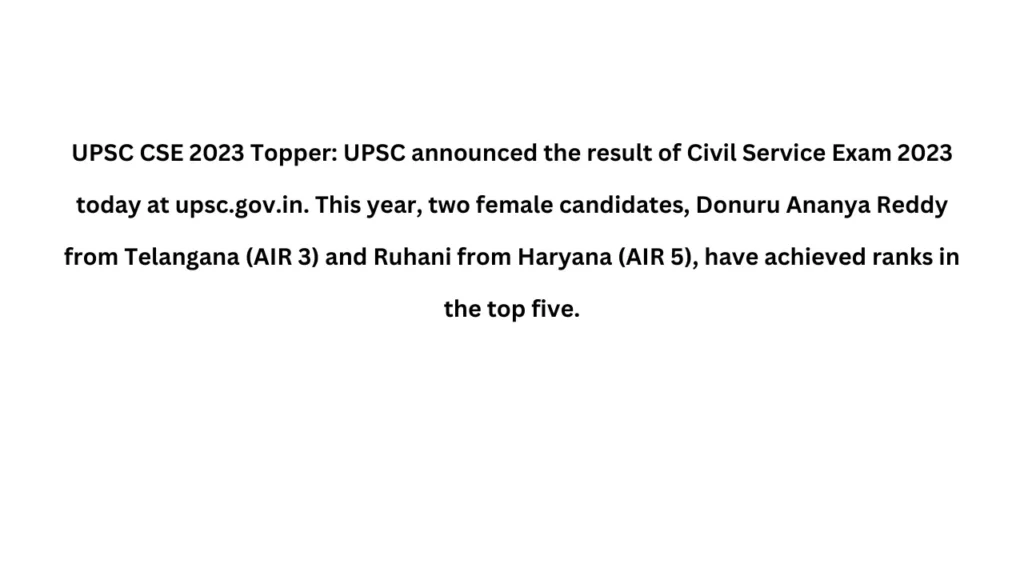 Ruhani Upsc Topper Biography