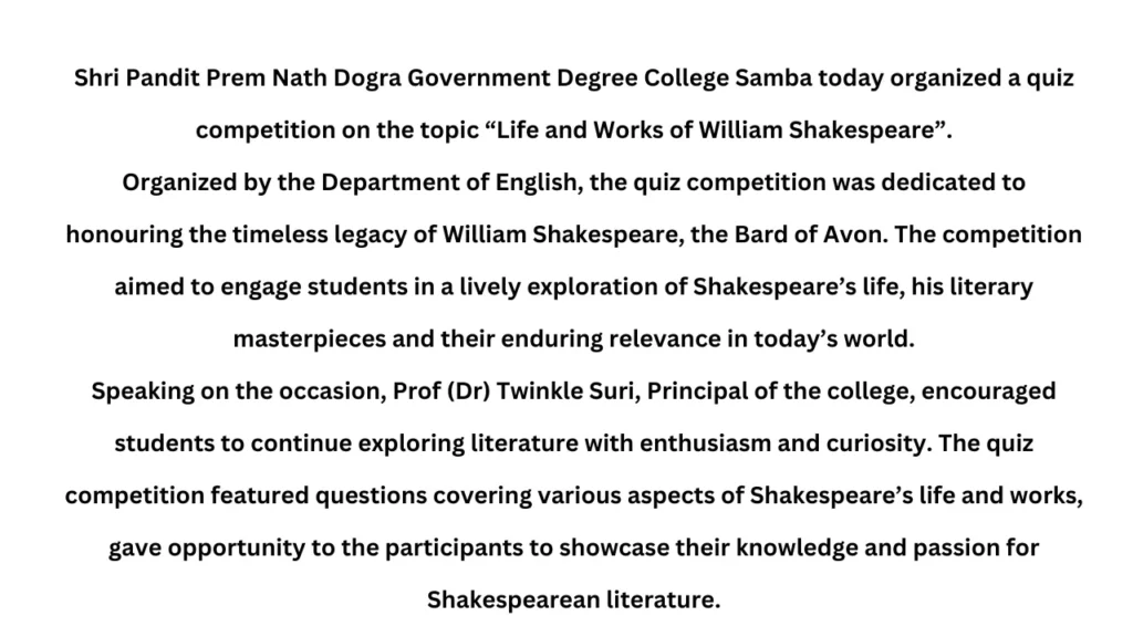 William Shakespeare Short Biography For Students